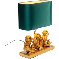 KARE Animal Three Monkey Tischlampe, Schirm grün