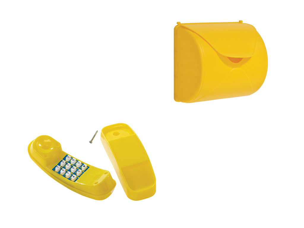 Belladoor Spielset 4 inkl. Telefon, Briefkasten – Telefon gelb, Briefkasten gelb