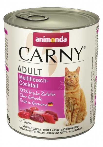animonda Carny Adult Rind, Pute + Kaninchen 6 x 800g Dose Katzennassfutter