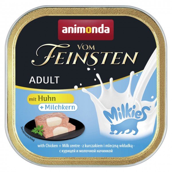 animonda Vom Feinsten Adult mit Milchkern Huhn + Milchkern 32 x 100g Schale K…