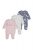 C&A Multipack 3er-Baby-Schlafanzug-Bio-Baumwolle, Weiß, Größe: 86